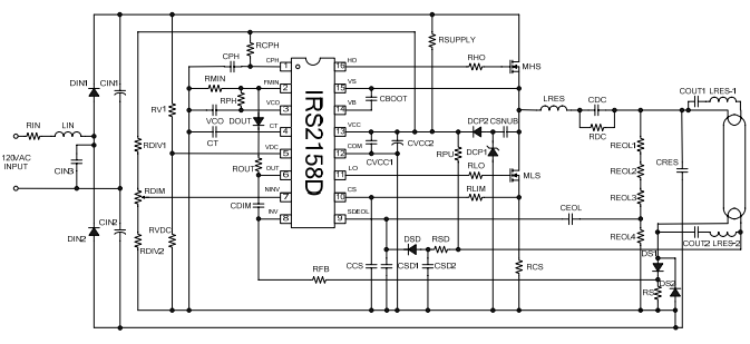 International Rectifier IRS2158DPBF Fully Integrated Fully